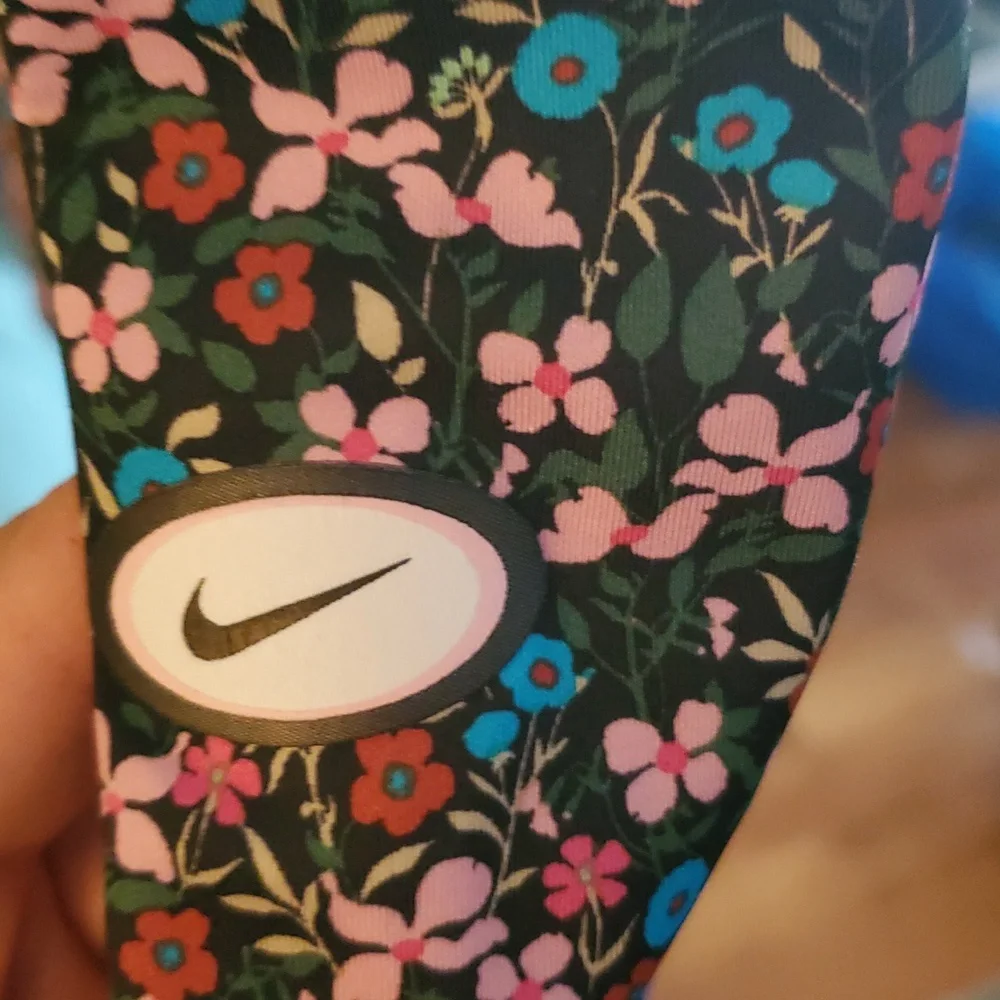 Nike One‎ Floral Patterned Activewear Mid Rise 7/8 Leggings Size 2XL